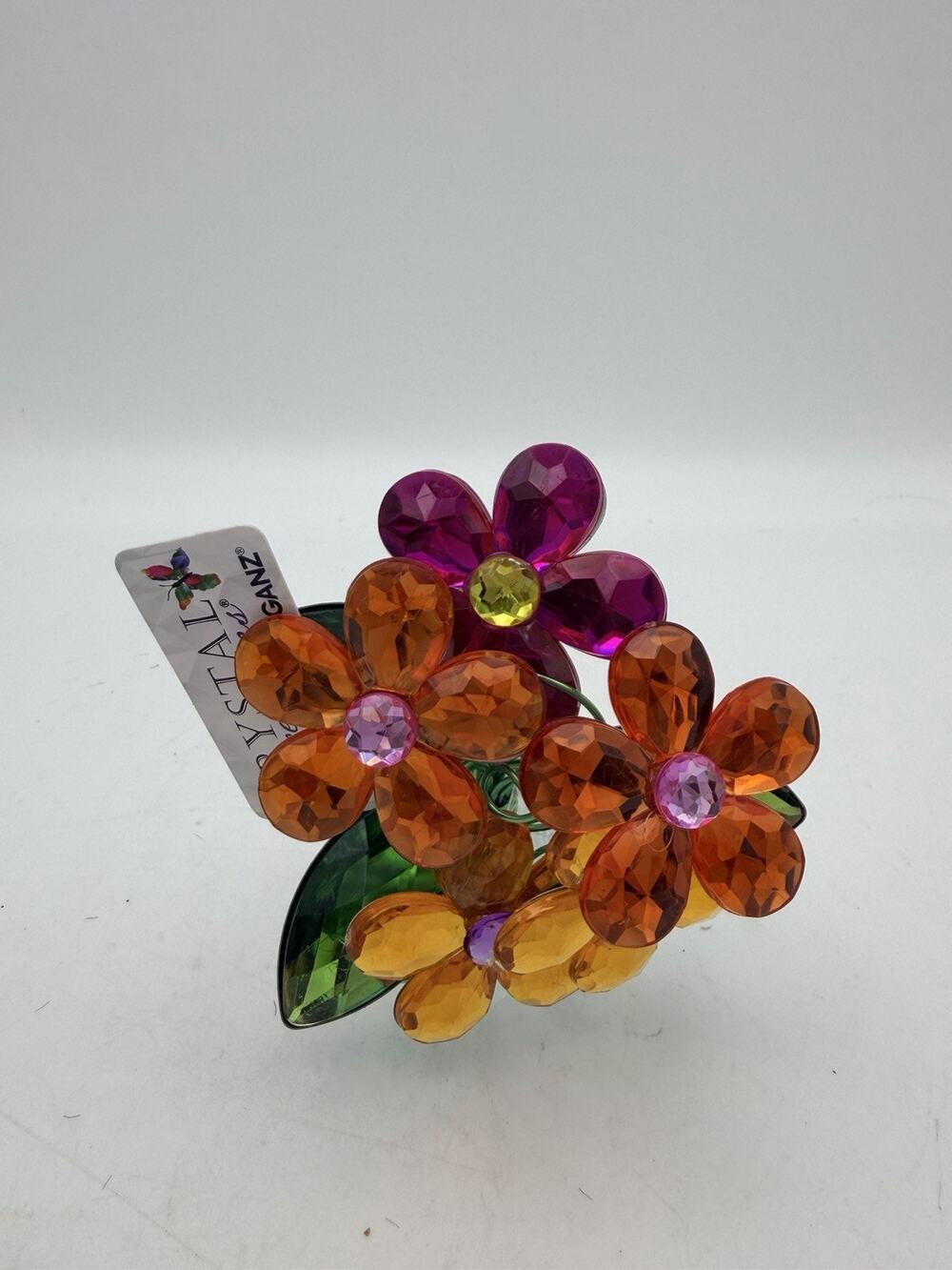 Ganz Crystal Expressions Miniature Faceted Jeweled Flower Pot Bouquet